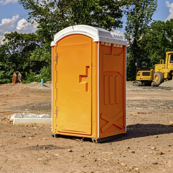 can i customize the exterior of the portable restrooms with my event logo or branding in New Denmark